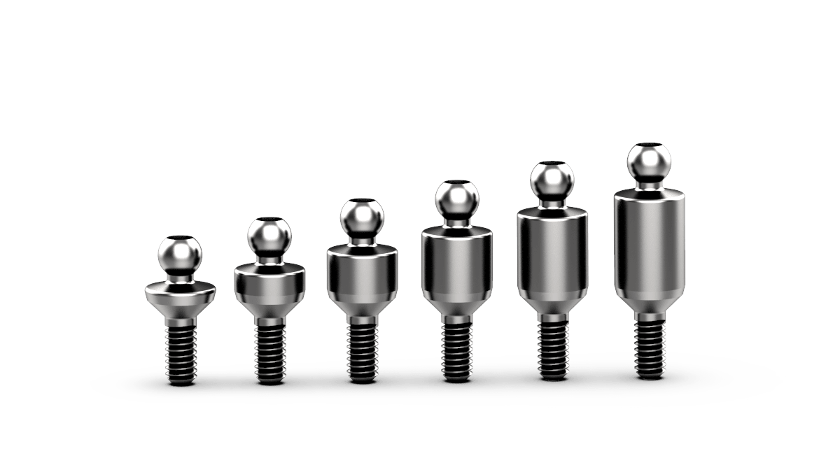 Set Of Dental Ball Attachment & Silicon Cap & Metal Housing For Dental Implant Lab