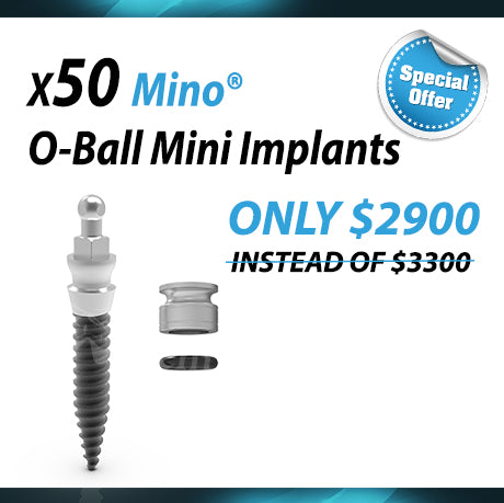 50 Mino O-Ball Mini One-Piece Dental Implant Pack