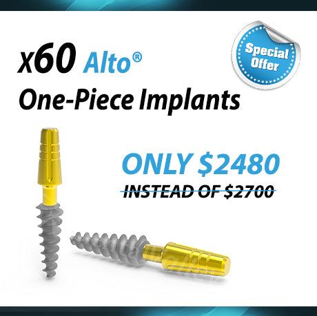 X60 ALTO® One-Piece Implants Pack - Monoblock System