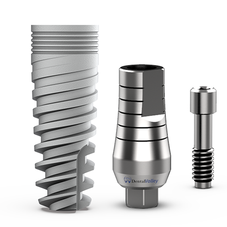 Dental Titanium Spiral Implant and Abutment Sterile Sterilized For Internal Hex Lab 