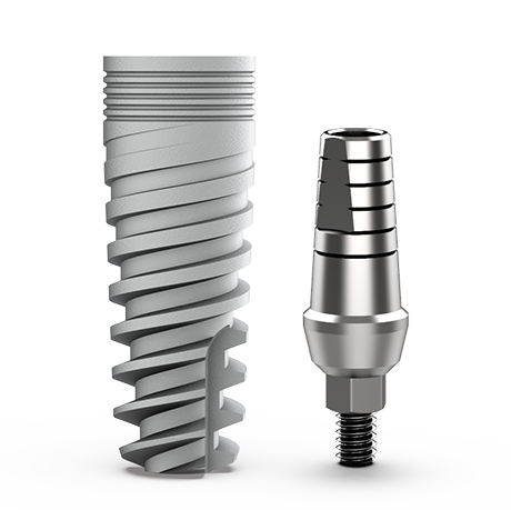Dental Titanium Spiral Implant and Abutment Sterile Sterilized For Internal Hex Lab 