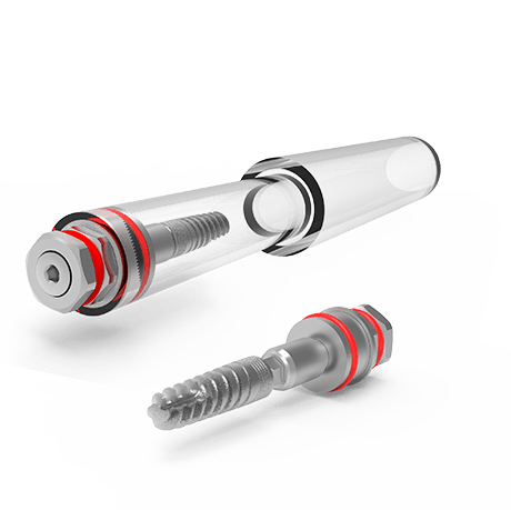 Conex Spiral Dental Implant 3.75 and Straight Abutment Packing View