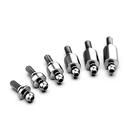 Dental Straight Ball Attachments Top View Product Image Size