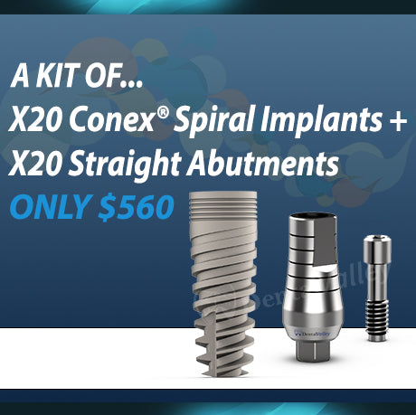 20 Dental Spiral Implants & 20 Straight Abutments kit